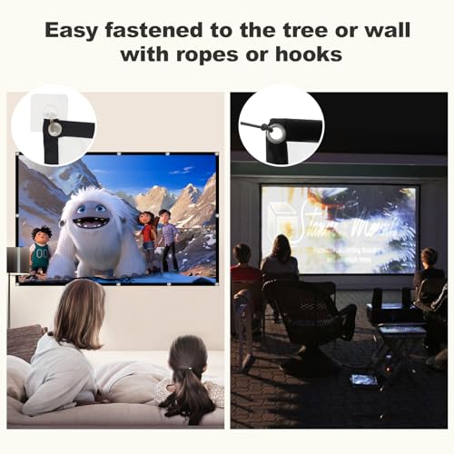 Foldable 60-inch Projector Screen, XINLEMY 4K 16:9 HD Portable Projection Movie Screen Double-Sided Cinema Screen for Home Theater Backyard Indoor and Outdoor