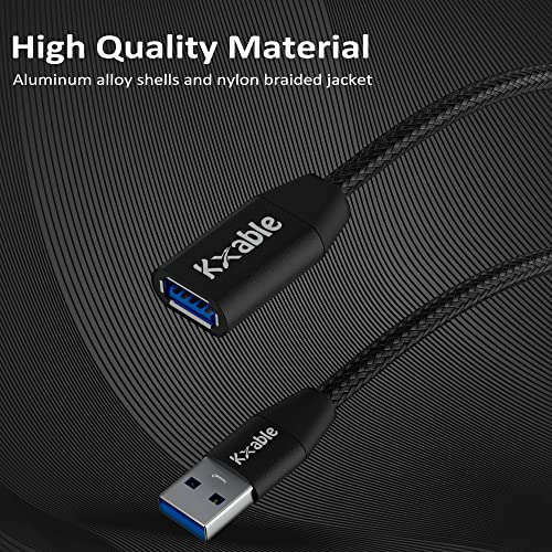 Kxable USB 3.0 Active Fiber Optical 75 Feet Extension Cable, High Speed 5Gbps Data Transfer, Supports USB 3.0 & 2.0, Compatible with Webcam, USB Hub, VR, Hard Drive, Printer