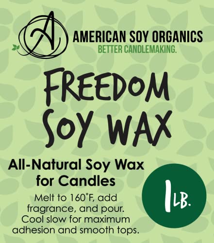 American Soy Organics - 1 lb Freedom Soy Wax Beads for Candle Making - Microwavable Wax Beads - Premium Candle Making Supplies
