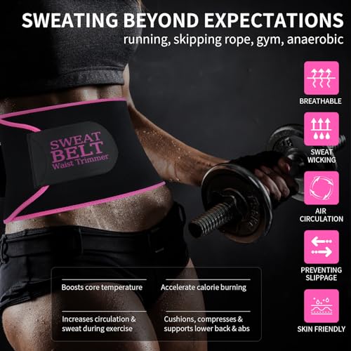 Lisacool Sculpt Touch Waist Trainer For Women Sweat Band For Stomach Waist Trimmer Black/Pink
