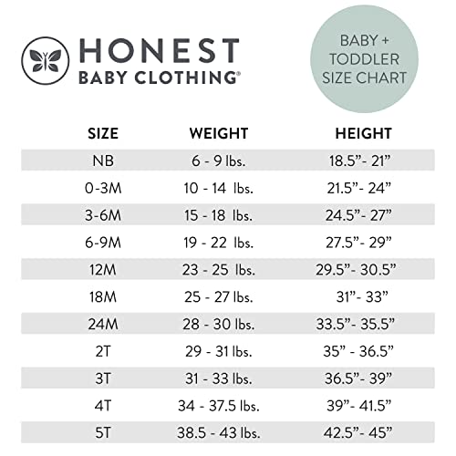 HonestBaby Multipack Short Sleeve T-Shirt Tee 100% Organic Cotton Infant Baby, Toddler, Little Kids Boys, Girls, Unisex, 5-Pack Sea Ombre, 5T