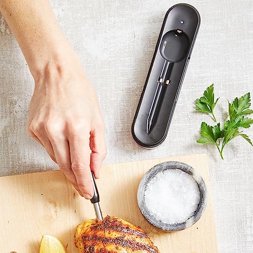 KitchenAid Yummly Smart Meat Thermometer with Wireless Bluetooth Connectivity, 43 Hour Battery, 165 ft Range & Range Extender, YTE010W5MB, Black