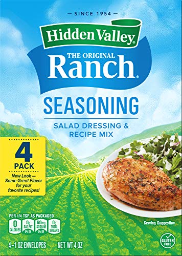 Hidden Valley Original Ranch Salad Dressing and Seasoning Mix, 1 Ounce Packet, Pack of 4 (Package May Vary)