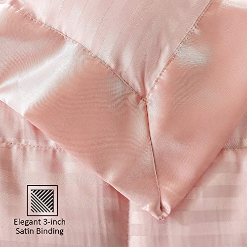 downluxe King Size Blanket with Satin Trim, Lightweight Down Alternative King Blanket for All Season, Machine Washable (Navy, 90x108 Inch)
