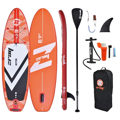 Outraveler Inflatable Stand Up Paddle Board with SUP Accessories, 9'x30 x5 Non-Slip SUP, Orange