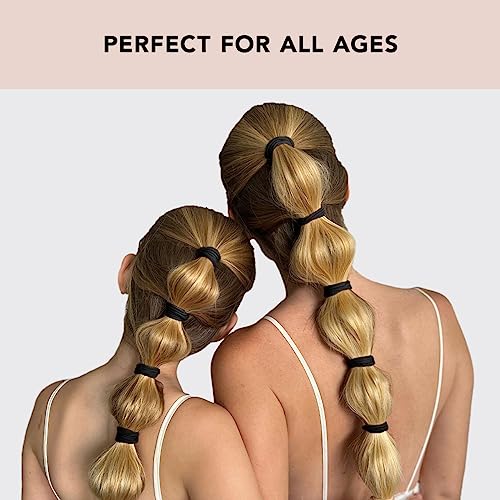 Kitsch Elastic Hair Ties for Women, Black Hair Ties No Damage, Black Rubber Bands for Hair, Hair Bands for Women's Hair & Ponytail Holders, Hair Elastics, Small Hair Ties for Thick Hair, 12pcs