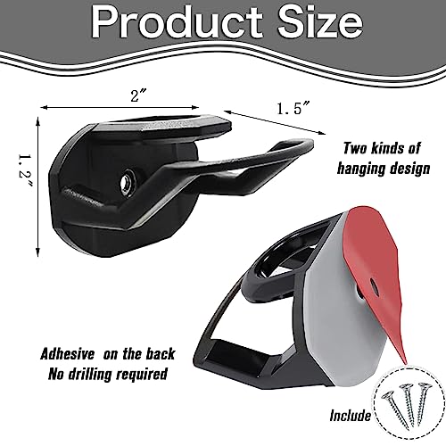 RUIPBOTE 24 Pack Adhesive Hat Hooks for Wall，Hat Rack for Baseball Caps, Hat Hangers for Wall， No Drilling，Upgraded Adhesive Hat Holder Display（Black）