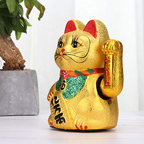 VanEnjoy 7" Beckoning Ceramic Maneki Neko Lucky Fengshui Cat