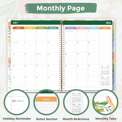 Skydue Teacher Planner 2024-2025 Academic Year, Jul. 2024 - Jun. 2025, 8.5" x 11", Lesson Plan Book with Monthly Tabs, Durable Spiral Bound, 4 Sheets Planner Stickers, 7 Other Functional Pages Black