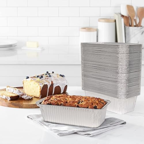 Disposable Loaf Pans | 2lb, 30 Pack, 8.5x4.5" Bread Pans, Food Storage Containers, Heavy-duty Aluminum Foil Cake Pans, Pastry Boxes, Perfect for Baking Bread and Street Treats Takeout