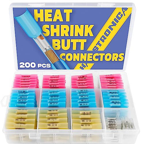 haisstronica 80PCS Heat Shrink Butt Connectors,AWG 26-10 Marine Grade Heat Shrink Wire Connectors,Tinned Red Copper Waterproof Wire Connectors(4Colors/4Sizes)