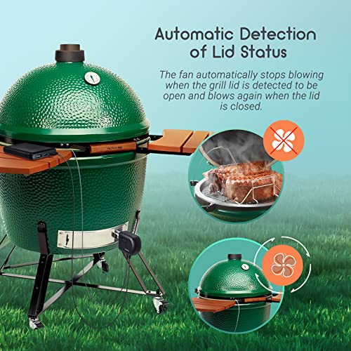 Wi-Fi & Bluetooth BBQ Smoker Temperature Controller with Automatic Smoker Fan, INKBIRD ISC-027BW Grill Thermometer with 4 Probes for Big Green Egg, Kamado Joe, Primo, Vision Grill, Akorn Kamado