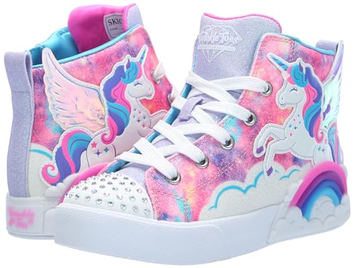 Skechers Girls Twinkle Magic Sneaker, Navy/Multi, 10 Toddler