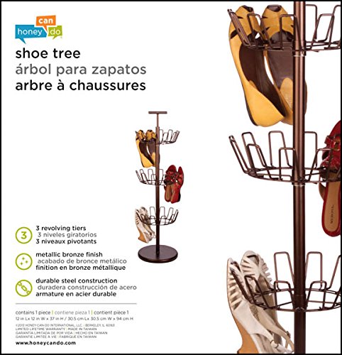 Honey-Can-Do 3 Tier Bronze Shoe Tree SHO-02220 Brown