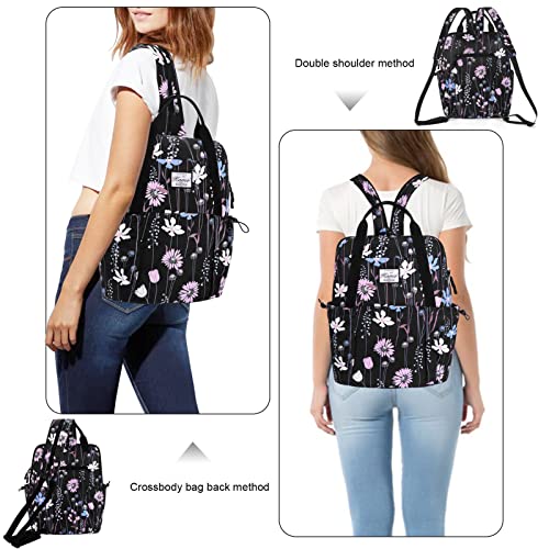 Kamo Women Fashion Backpack Purse Multi Pockets Original Print Daypack Casual Sling Bag for Women