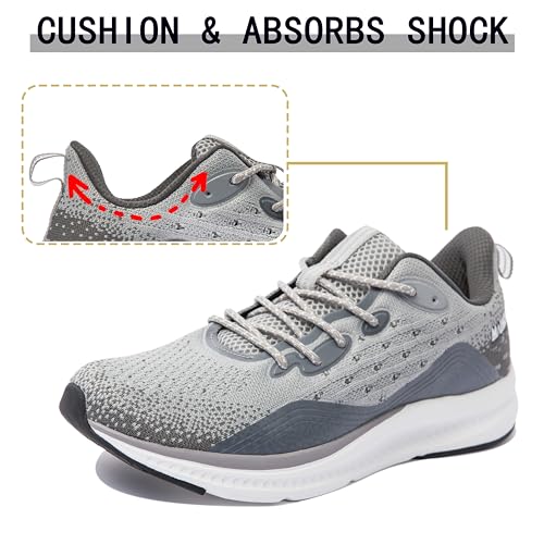 Zonsmo Men's Running Shoes Athletic Fashion Sneakers Non Slip Walking Tennis Shoes Gym Dark Grey Size 9.5