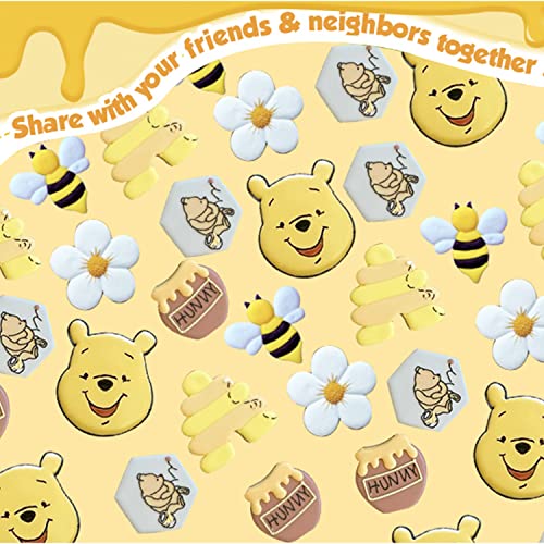 KUKIFUN 6Pack Bee Cookie Cutters Set, Bee,Beehive,Honey Jar,Winnie the Pooh,Flower Shapes Stainless Steel Biscuit Molds for Honey Bee Party Baking Muffins Sandwiches Cake Fondant Birthday Decoration