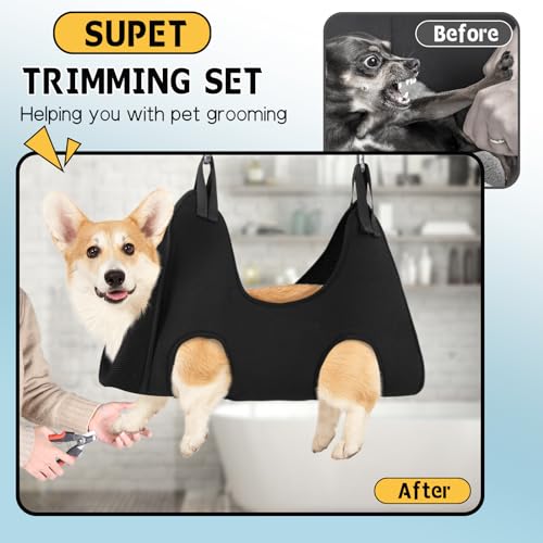 Supet Cat Grooming Hammock Harness for Cats Dogs, Relaxation Pet Grooming Hammock Restraint Dog & Small Animal Leashes Sling for Grooming Dog Grooming Helper