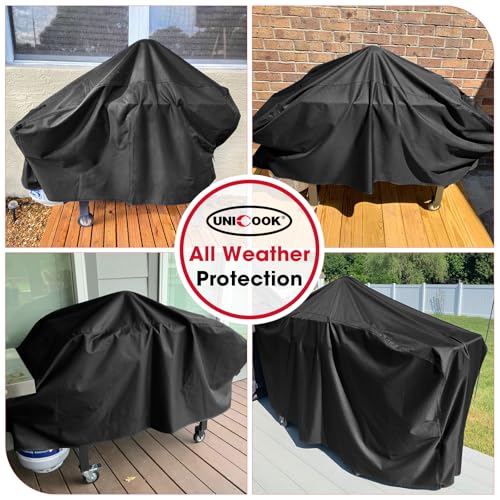 Unicook 28 Inch Griddle Cover for Blackstone and Nexgrill Cooking Station, Outdoor Flat Top BBQ Grill Cover with Sealed Seam, Heavy Duty Waterproof Fade Resistant, Black