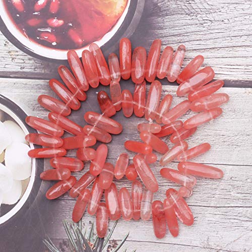 Natural Chips Stone Beads for Bracelet Making, Irregular Cherry Crystal Gemstone Beads for Jewelry Making,10-27mm Healing Drilled Loose Beads for Earring Craft Making