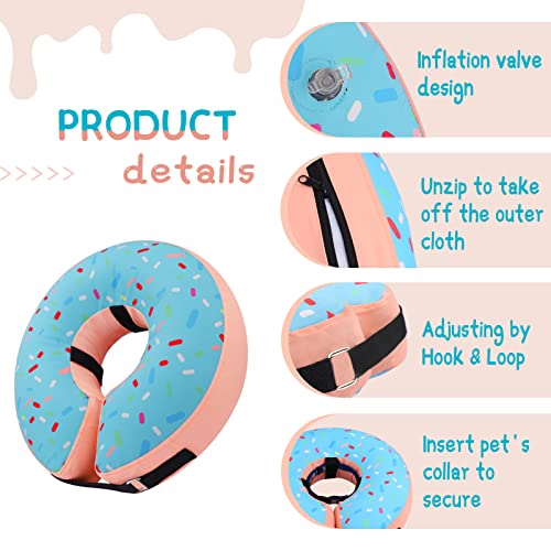 Supet Inflatable Dog Cone Collar Alternative after Surgery, Dog Neck Donut Collar Recovery E Collar, Soft Dog Cone for Small Medium Large Dogs