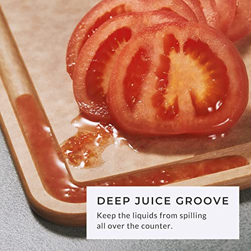 Elihome Classic Series Cutting Boards 2-piece set, Natural Wood Fiber Composite, Dishwasher Safe, Eco-Friendly, Juice Grooves, Non-Porous, Made in USA, Medium (10"x 13"x 1/4”) Small (7" x 10" x 1/4")
