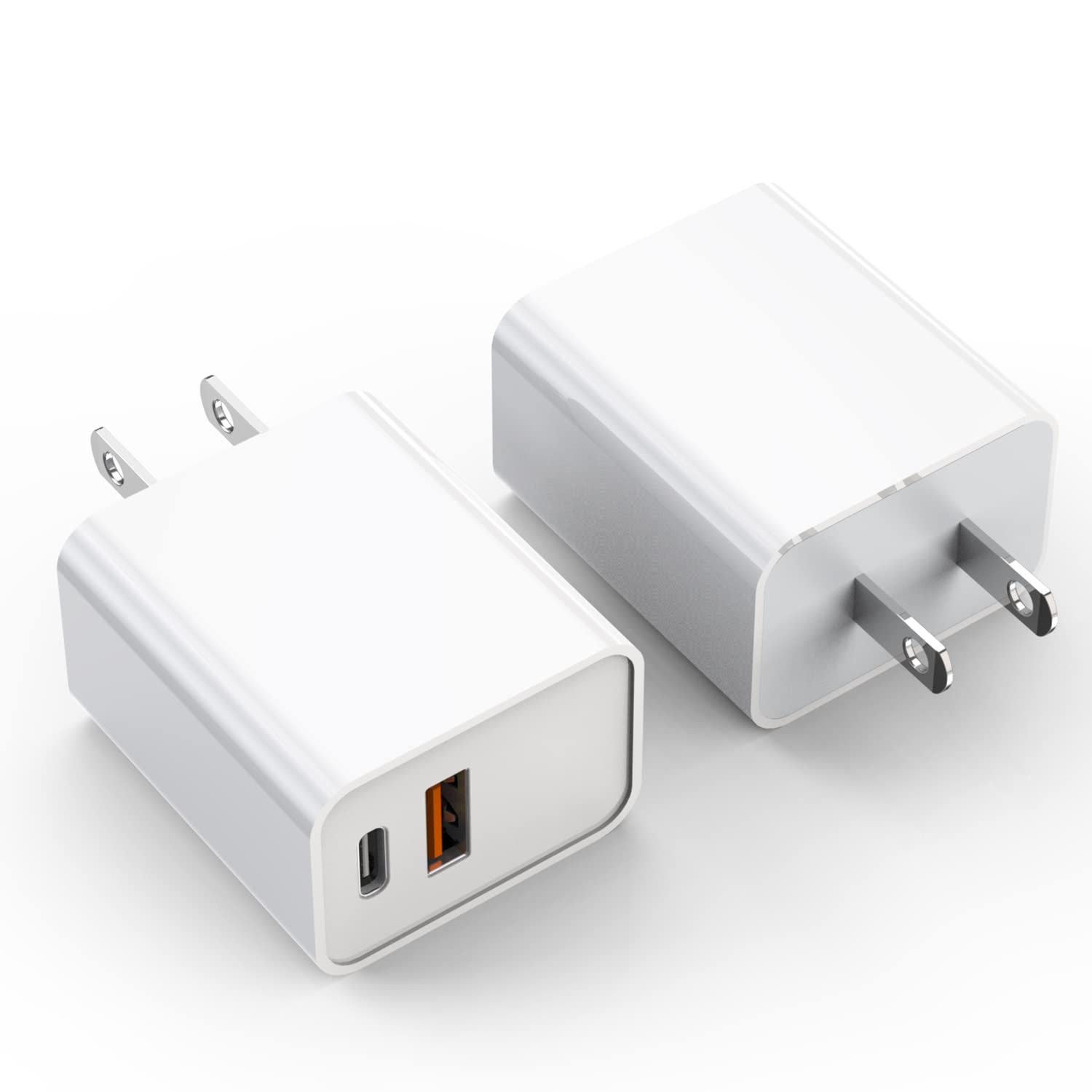 iPhone 16/15 Charger Block, 2Pack 20W Dual Port PD Fast USB C Wall Charger Adapter + USB A Quick Charging Brick Plug Compatible with iPhone 16/15/14/13/12/11/Pro Max/Plus/XS/XR/X,iPad,AirPods and More