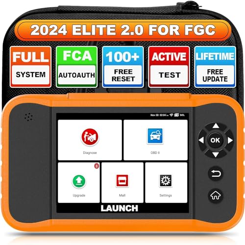 LAUNCH X431 Creader Elite 2.0 FGC OBD2 Scanner, Bi-Directional Scan Scanner for Ford, GM, Chrysler, All Fr ee Reset Full System Diagnostic Scanner, AUTOVIN, Online Feedback, Lifetime Free Update