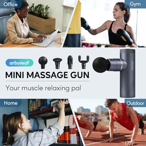 arboleaf Mini Massage Gun with Heat and Cold, Percussion Deep Tissues Muscle Massager, Full-Metal Travel Massage Gun, Portable Handheld Massager for Office Gifts for Him, Home, Athletes