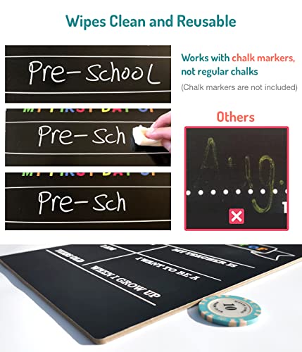 First Day of School Sign Board, 12″x8.5″ Photo Prop Sign (Double Sided), Wet Erase, Back to School Supplies, 1st Day of School Sign, Back to School Sign …