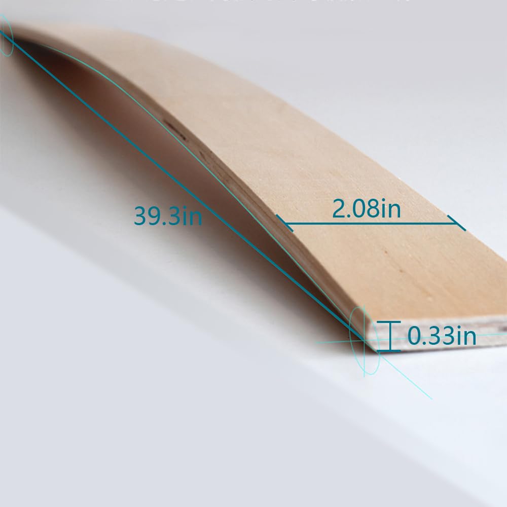 Replacement Support Plywood Slats for Soft Bed Frame Holders Kits Bundles Support for Soft Bed Size Arc-Shaped Slats (5 Slats Pack) (39" LX2.08 WX0.33 H)