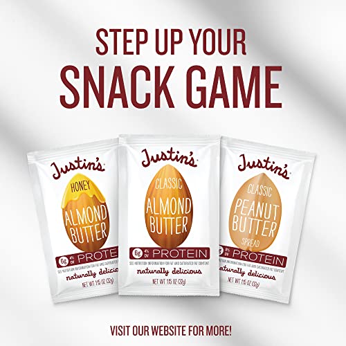 JUSTIN'S Classic Gluten-Free Peanut Butter Spread Squeeze Packs, 1.15 Ounce (10 Pack)