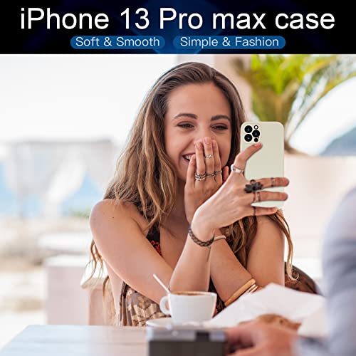 KPKHDI iPhone 13 Pro Max Case Compatible with iPhone 13 Pro Max Matte Silicone Stain Resistant Cover with Full Body Protection Anti-Scratch Shockproof Case 6.7 inch (White)