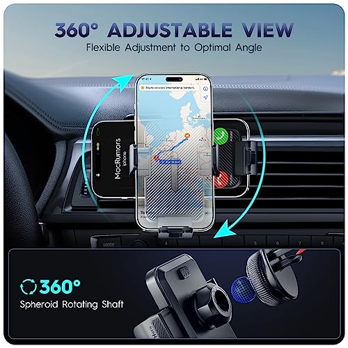 APQZHO Car Cell Phone Mount, Universal Car Vent Phone Holder, Metal Hook Thickened Hands Free Phone Stand Car Accessories, Compatible with iPhone 15 14 13 Pro Max Android Smartphone