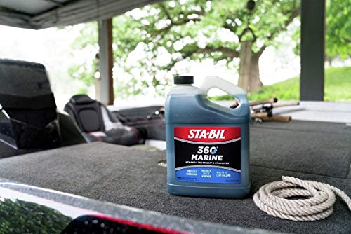 STA-BIL 360 Marine Ethanol Treatment & Fuel Stabilizer - Full Fuel System Cleaner - Fuel Injector Cleaner - Removes Water - Treats 1280 Gallons - 128 Fl. Oz. (22250),Gold, 1 Gallon