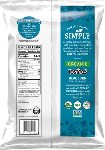 Tostitos Simply Organic Corn Tortilla Chips, 8.25 Oz