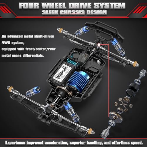 HAIBOXING 2997A Brushless RC Cars 1/12 Scale 4WD Remote Control Truck with Independent ESC, Fast RC Cars 45 MPH Max Speed RTR Off-Road RC Cars for Adults, Boys, 3S Batteries Applicable (not Included)