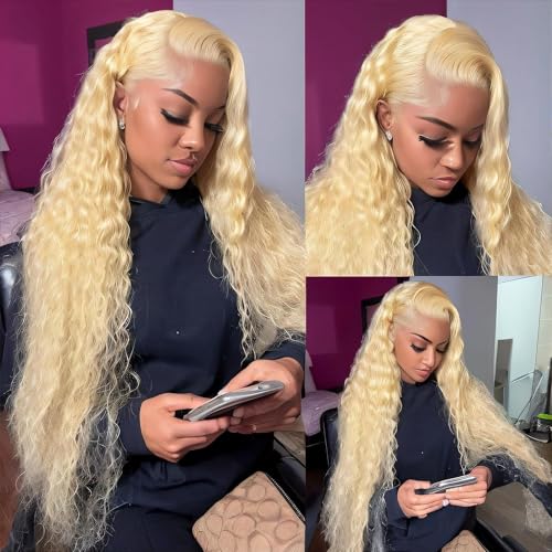HOTLOVE 613 Lace Front Wig Human Hair, 13x6 Transparent Lace 613 HD Lace Frontal Wig For Women 12A Body Wave Blonde Lace Front Wigs Human Hair Pre Plucked With Baby Hair 38inch