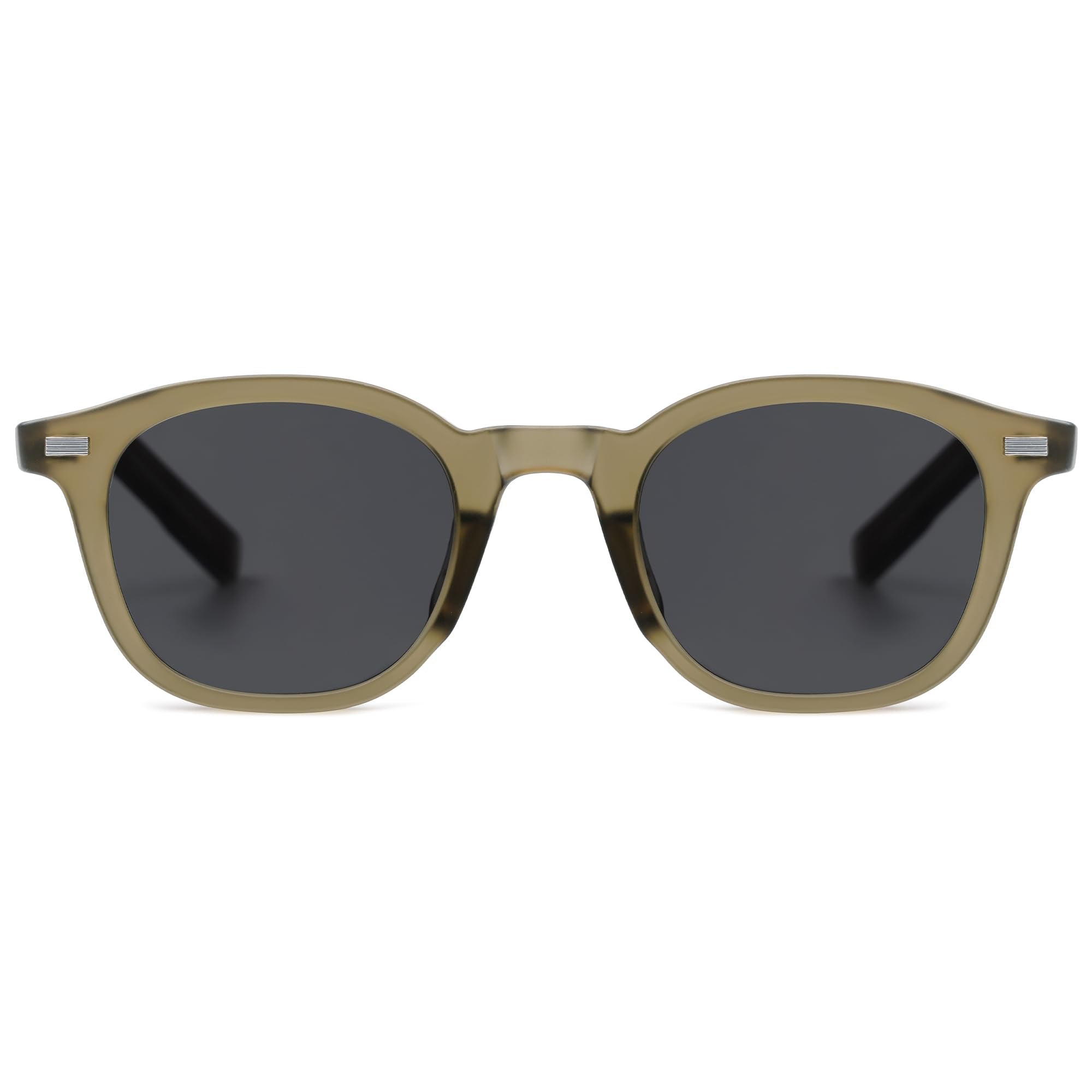 SOJOS Retro Square Sunglasses for Women Men Vintage Shades UV Protection Sunnies SJ2316, Matte Olive Green Frame/Grey Lens