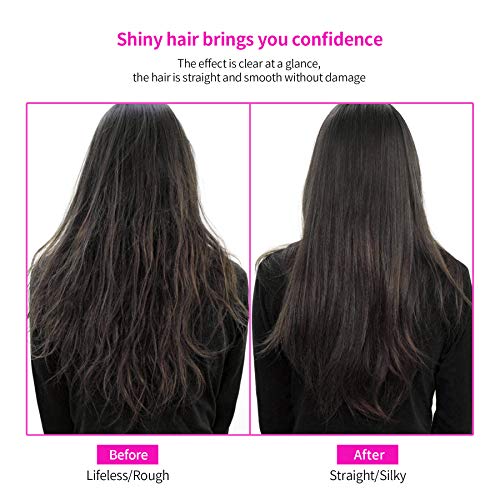 Hot Comb Hair Straightener Pressing Combs - Ceramic Electric Straightening Comb, Curling Iron for Natural Black Beard Wigs Holiday Gift - Black 5 In1