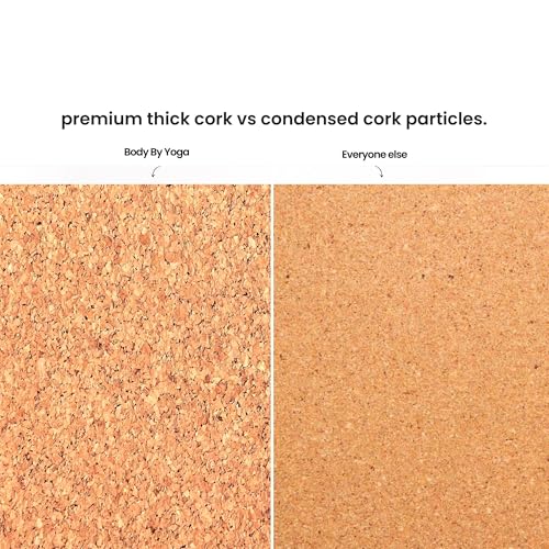 Luxury Cork Yoga Mat - Non Slip, Extra Thick Grip. Thicker, Longer, and Wider for More Comfort and Support. Tough Enough For Hot Yoga. Natural, Non Toxic, and Eco Friendly. Optional Alignment Lines.