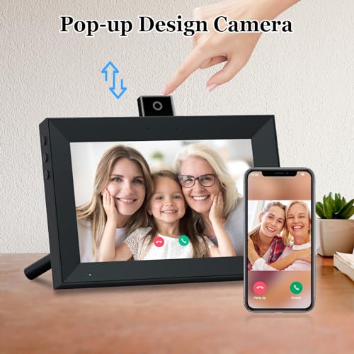 ryesug Digital Picture Frame 10.1 Inch WiFi Smart Digital Photo Frame, Electronic Picture Frame IPS HD Touchscreen with Black Wood Frame, Auto-Rotate Share Photos & Videos via AiMOR App Instantly