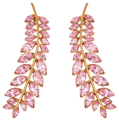 Oscar de la Renta, Crystal Branch Earrings, Rose