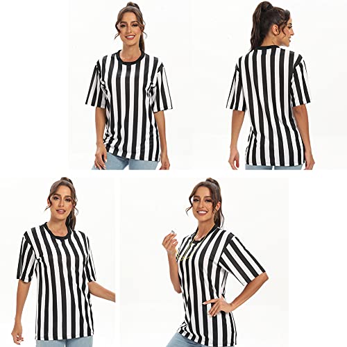 Shinestone Referee Shirt,Referee Costume Umpire Shirt for Womens and Mens,Crew Neck for Football, Soccer and Sports(Medium)