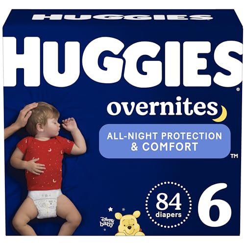 Huggies Overnites Size 6 Overnight Diapers (35+ lbs), 84 Ct (2 Packs of 42), Packaging May Vary