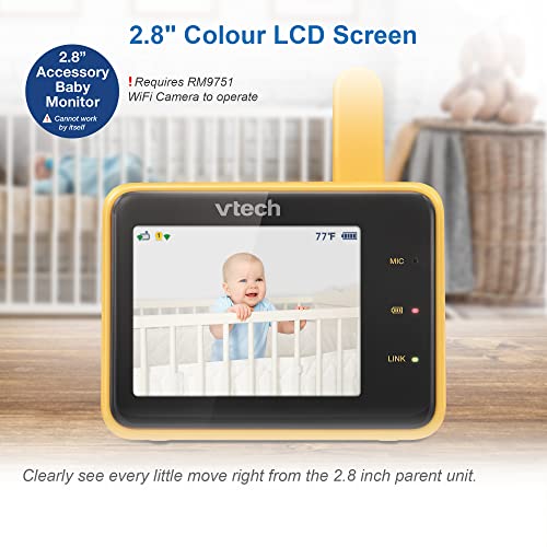 VTech RM2701 2.8" Accessory Baby Monitor Viewer (Requires RM9751 WiFi Camera to operate) Remote Monitoring, Night Light, Soothing Sounds & Lullabies, Two-way Intercom, Temperature Sensor, Night Vision