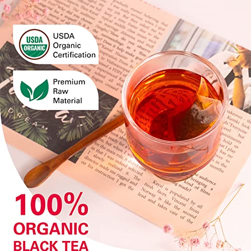 WT WEETEE Organic Lapsang Souchong Tea Bags, USDA Organic Smoky Black Tea 100 Count, Natural Caffeine & Antioxidant, Classic Chinese Tea