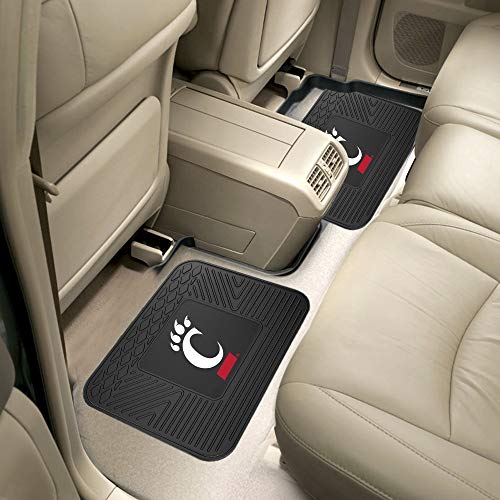 FANMATS 12277 NCAA Cincinnati Bearcats Back Row Utility Car Mats - 2 Piece Set, 14in. x 17in., All Weather Protection, Universal Fit, Deep Resevoir Design, Molded Team Logo