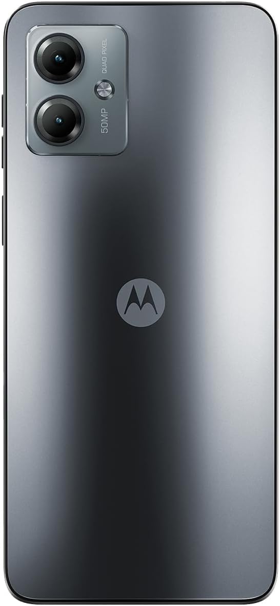 Motorola Moto G14 Dual SIM (2023) 4G LTE (4/128GB) 6.5"" IPS LDC Display | Android 13 | 50MP Rear Camera | 5000mAh Battery | International Model - (Steel Gray), XT2341-2