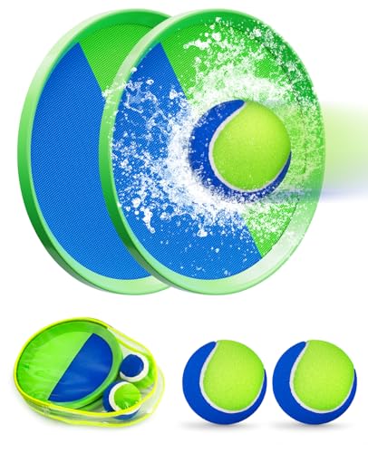 Aywewii Ball Catch Paddle Set Games Beach Toys Pool Back Yard Outdoor Games Backyard Throw Toss Age 3 4 5 6 7 8 9 10 11 Years Old Boys Girls Kids Adults Family Outside Toys